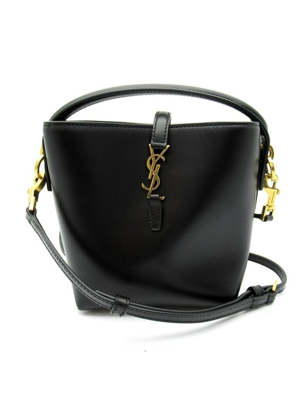 Saint Laurent le 37 Mini Bucket Bag Leather Tote Black